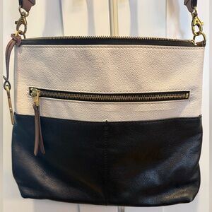 Fossil Two-Tone Black and Cream Women's Bag